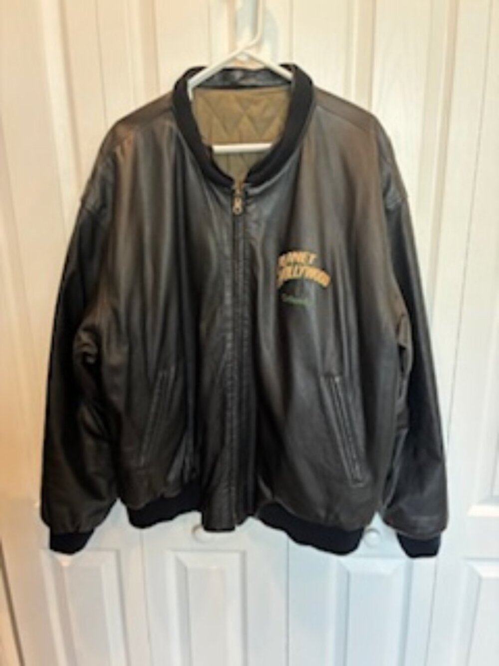 Planet Hollywood - Orlando Leather Bomber Jacket (2x L)